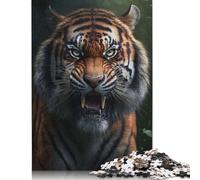 Puzzle 1000 pièces pour adultes avec intelligence artificielle générative en forme de tigre, puzzle en bois, le meilleur cadeau pour les amis et la famille, 1000 pièces (75 x 50 cm)