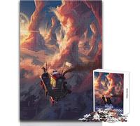 Puzzle 1000 pièces pour Adultes - Aventure en dirigeable dans Un Paysage de Canyon - Jeu éducatif - Décoration Murale - Cadeau de Noël Secret - Dimensions : 50x75cm