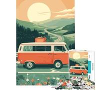 Puzzle 1000 pièces pour Adultes Aventure rétro sur la Route Jeu Impossible Jouet addictif pour cultiver la Patience Cadeau d'anniversaire pour s'amuser en Famille (Taille 38x52cm)