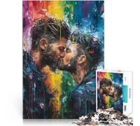 Puzzle 1000 pièces pour Adultes Baiser Arc-en-Ciel Entraînez Votre Cerveau et Vos Mains Convient pour la décoration de Bureau 52x38cm