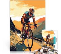 Puzzle 1000 pièces pour Adultes Balade à vélo sur Une Montagne Jouet éducatif d'apprentissage Idées Cadeaux 38x26cm