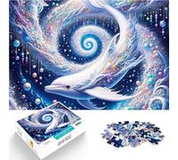 Puzzle 1000 pièces pour Adultes Baleine Blanche fantaisiste dans Une Galaxie Défi Difficile De Superbes Cadeaux et Jouets 75x50cm