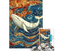 Puzzle 1000 pièces pour Adultes Baleine Blanche Style Gustav Jeu Anti-Stress Améliore la mémoire Idéal comme Cadeau pour Toute la Famille (Dimensions 50x75cm)