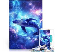 Puzzle 1000 pièces pour Adultes Baleine Bleue dans l'espace Jouet éducatif intellectuel décompressant Cadeau Amusant 50x70cm