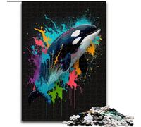 Puzzle 1000 pièces pour Adultes Baleine Bleue en Bois, pour Les Parents, Les Amoureux et Les Amis à partir de 14 Ans 50x75cm, idéal pour Un Anniversaire, des Vacances, Noël ou Halloween.