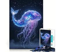Puzzle 1000 pièces pour Adultes Baleine céleste Méduse Espace étoilé Casse-tête Amusant et précis Cadeau de Loisirs et de Divertissement Décoration de Noël (38x26cm)