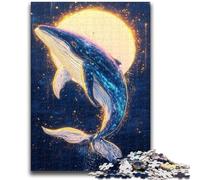 Puzzle 1000 pièces pour Adultes, Baleine dorée, Jeux d'activités familiales stimulants, Jouet à Faire soi-même pour décoration Murale (50x75cm)