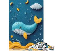 Puzzle 1000 pièces pour Adultes : Baleine en Feutre dans Un Paysage Marin de rêve, Puzzle carré pour Adultes et Puzzles en Bois, décoration d'intérieur, Cadeaux de Vacances, 1000 pièces (75 x 50 cm)