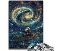 Puzzle 1000 pièces pour Adultes Baleine psychédélique Difficile Cadeaux pour Les Amis et la Famille Convient pour Et 14 26x38cm
