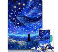 Puzzle 1000 pièces pour Adultes Baleines sous Le Ciel étoilé 1000 pièces pour Adolescents, Cadeau d'anniversaire, décoration Murale pour Les 14 Ans et Plus (Taille 75x50cm)