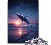 Puzzle 1000 pièces pour Adultes Baleines sous Le Ciel Nocturne, Anti-Stress avec pièces entièrement emboîtables de Formes aléatoires, pour Les Enfants de 14 Ans et Plus 50x75cm