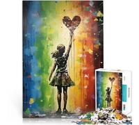 Puzzle 1000 pièces pour Adultes Ballon en Forme de cœur Compétition de Vitesse Manuelle avec Affiche et Feuille de Questions correspondantes 75x50cm