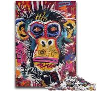 Puzzle 1000 pièces pour Adultes Basquiat Chimpanzé, Jeux d'activités familiales stimulants, Jouet de Bricolage pour décoration Murale de la Maison (50x75cm)