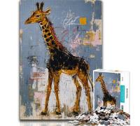 Puzzle 1000 pièces pour Adultes Basquiat Girafe, Anti-Stress, défi Difficile, Chaque pièce est Unique - Jeu Familial Stimulant et Amusant (75x50cm)