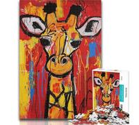 Puzzle 1000 pièces pour Adultes Basquiat Girafe pour Adultes 1000 pièces, Jouets éducatifs, Jeux Anti-Stress, décoration d'intérieur Unique et Cadeaux 50x75cm