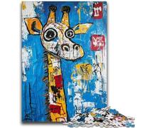 Puzzle 1000 pièces pour Adultes Basquiat Girafe, Puzzle 1000 pièces, Jeux éducatifs, décoration d'intérieur, Cadeau d'anniversaire, Art Mural (26x38cm)