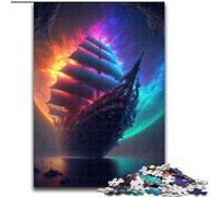 Puzzle 1000 pièces pour Adultes Bateau Pirate dans l'espace, en Carton, Divertissement Relaxant, Cadeau de Noël idéal et décoration d'intérieur, 1000 pièces(26x38cm)