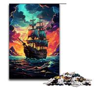 Puzzle 1000 pièces pour Adultes Bateau Pirate Sombre par Splatters De Nombreux Puzzles épais et colorés sont Parfaits comme Cadeau pour Toute la Famille 75 x 50 cm