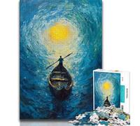 Puzzle 1000 pièces pour Adultes, Bateau sous Le Ciel Nocturne, Jeux éducatifs, décoration d'intérieur, idéal comme Cadeau pour Toute la Famille (75x50cm)