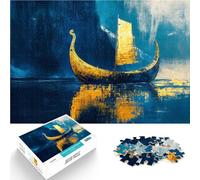 Puzzle 1000 pièces pour Adultes Bateau Viking doré Compétition de Vitesse Manuelle Activités Amusantes à la Maison, Cadeaux d'anniversaire, Cadeaux de Voyage, 52x38cm