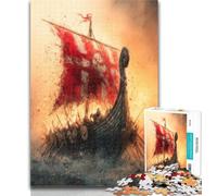 Puzzle 1000 pièces pour Adultes, Bateau Viking Drakkar, Puzzle pour Adolescents, Cadeau d'anniversaire, Cadeaux, décoration Murale pour Les 14 Ans et Plus, 50x75cm