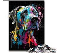 Puzzle 1000 pièces pour Adultes Beagle coloré en Bois, idéal pour Une décoration DIY ou Un Cadeau d'anniversaire 50x75cm. Un Casse-tête Stimulant - Jouet Relaxant pour Adolescents.