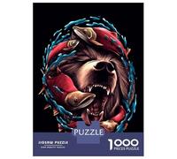 Puzzle 1000 Pièces pour Adultes Bear Fishing T-Shirt Design Puzzle Casse-tête Difficile, Idéal comme Cadeau pour Toute La Famille 38x26cm/1000pcs