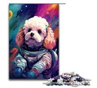 Puzzle 1000 pièces pour Adultes bébé Caniche Astronaute parBeaucoup de Jouets de Puzzle épais et colorés à Faire soi même Excellent Cadeau de Noël pour Les Adolescents de 75 x 50 cm