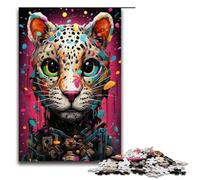 Puzzle 1000 pièces pour Adultes Bébé Robot Léopard par SplattersLots de Puzzle épais et coloré Jeux de détente Jeu Familial Soulagement du Stress Défi Difficile 75x50cm