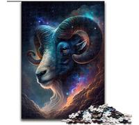 Puzzle 1000 pièces pour Adultes Bélier Cosmique. Divertissement Relaxant, Cadeau de Noël idéal et décoration d'intérieur (Taille 26x38cm).