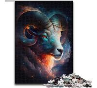 Puzzle 1000 pièces pour Adultes Bélier Cosmique en Bois, pour Les 14 Ans et Plus, 50x75cm, idéal pour Les Anniversaires et Les fêtes.