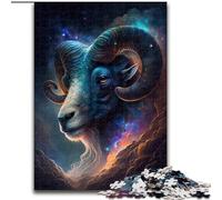 Puzzle 1000 pièces pour Adultes Bélier Cosmique en Bois, pour Les Parents, Les Amoureux et Les Amis à partir de 14 Ans 50x75cm, idéal pour Un Anniversaire, des Vacances.