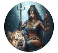 Puzzle 1000 pièces pour Adultes Belle déesse hindoue Puzzle Rond 1000 pièces Idéal pour Le Plaisir en Famille, la détente et Les Cadeaux de Vacances 67,5 x 67,5 cm