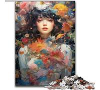 Puzzle 1000 pièces pour Adultes : Belle Femme avec Fleurs en Bois, décoration Artistique DIY Parfaite ou Cadeau d'anniversaire. Jeu de réflexion pour Adolescents, Cadeau de Vacances idéal.