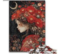 Puzzle 1000 pièces pour Adultes Belle Fille avec des Fleurs, Aide Le Cerveau à exercer, Jouets addictifs pour cultiver la Patience, décoration Parfaite (Taille 50x75cm)