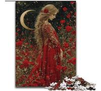 Puzzle 1000 pièces pour Adultes, Belle Fille avec Fleurs, Jouet éducatif idéal comme Cadeau pour Toute la Famille, à partir de 14 Ans (Taille 50x75cm)