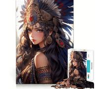 Puzzle 1000 pièces pour Adultes Belle guerrière Jeu de réflexion aux Bords précis pour se détendre et s'amuser à Noël (50x75cm)
