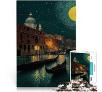 Puzzle 1000 pièces pour Adultes Belle Nuit à Venise Jouet éducatif intellectuel décompressant Renforcer l'amour Entre Les Couples 26x38cm