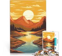 Puzzle 1000 pièces pour Adultes Belle Vallée Montagne Jouets de Divertissement Familial Convient pour la décoration de Bureau 52x38cm