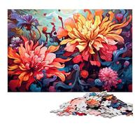Puzzle 1000 pièces pour Adultes Belles Fleurs colorées Cadeau Familial Anti-Stress défi Difficile 1000 pièces (75 x 50 cm)