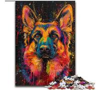 Puzzle 1000 pièces pour Adultes Berger Allemand Couleur Puzzle Cadeau DIY Amusant Convient pour la Maison Salon Bureau Décoration (Taille : 50x75cm)