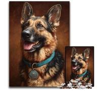 Puzzle 1000 pièces pour Adultes, Berger Allemand Heureux, Puzzles en Carton, Jeux, Jouets, Cadeau, pour renforcer l'amour Entre Couples, à partir de 14 Ans, 26x38cm
