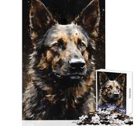 Puzzle 1000 pièces pour Adultes Berger Allemand Jeu de Construction Amusant Cadeau de Père Noël Secret Jeu Pratique pour renforcer l'amour Entre Couples Dimensions 38x26cm