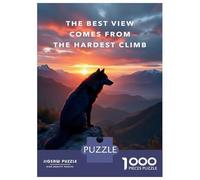 Puzzle 1000 Pièces pour Adultes Best View Motivation Wolf at Sunset Puzzles pour Adultes - Décoration Murale - Niveau De Difficulté : Difficile, Très Difficile Et Stimulant 38x26cm/1000pcs