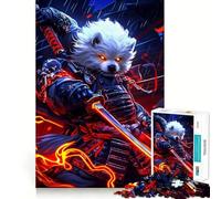 Puzzle 1000 pièces pour Adultes : Bichon Frisé Samouraï avec Katana (38x26cm) Un Cadeau Classique, Facile à réaliser et sans fioritures