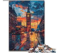 Puzzle 1000 pièces pour Adultes Big Ben coloré en Bois, pour Noël et Le Nouvel an, Cadeau de Vacances 50x75cm pour Un Jeu interactif en Famille