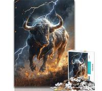 Puzzle 1000 pièces pour Adultes Bison Noir 1000 pièces pour Adultes, Cadeau d'anniversaire, décoration Murale pour Les 14 Ans et Plus (Taille 75x50cm)