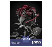 Puzzle 1000 Pièces pour Adultes Black and White Rose Puzzle Adulte - Jeux Relaxants - Course De Vitesse Manuelle - Cadeau d'anniversaire Unique 38x26cm/1000pcs
