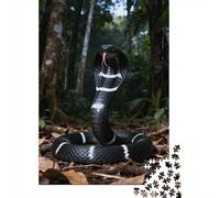 Puzzle 1000 Pièces pour Adultes Black King Cobra Snake Puzzle Adulte - Jeux Relaxants - Course De Vitesse Manuelle - Cadeau d'anniversaire Unique 70x50cm/1000pcs