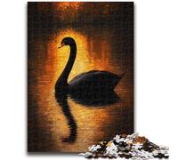 Puzzle 1000 pièces pour Adultes Black Swan, Jeux d'activités familiales stimulants, Jouet à Faire soi-même pour décoration Murale, Cadeaux 38x26cm